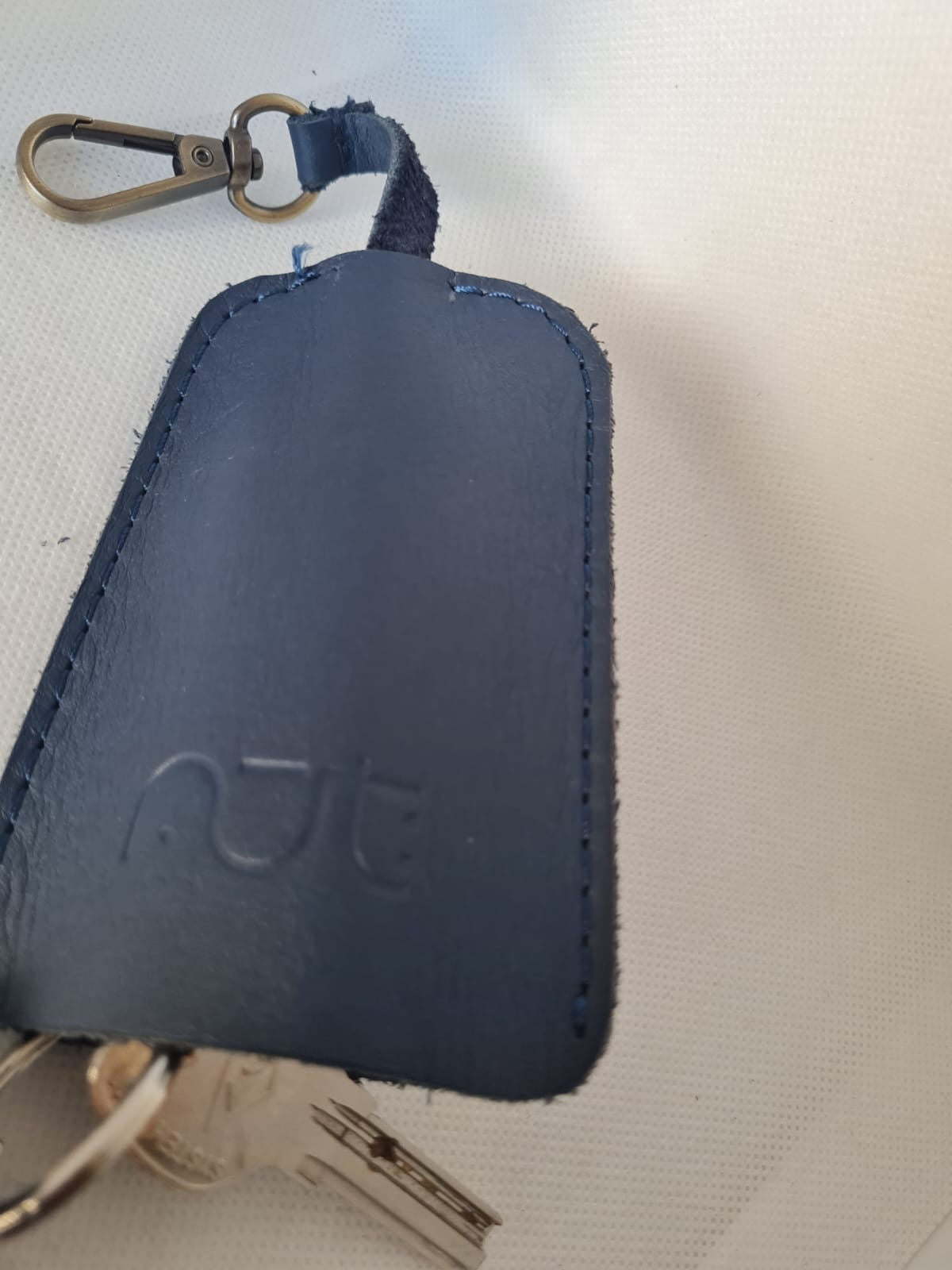 Genuine Leather Keychain- Green