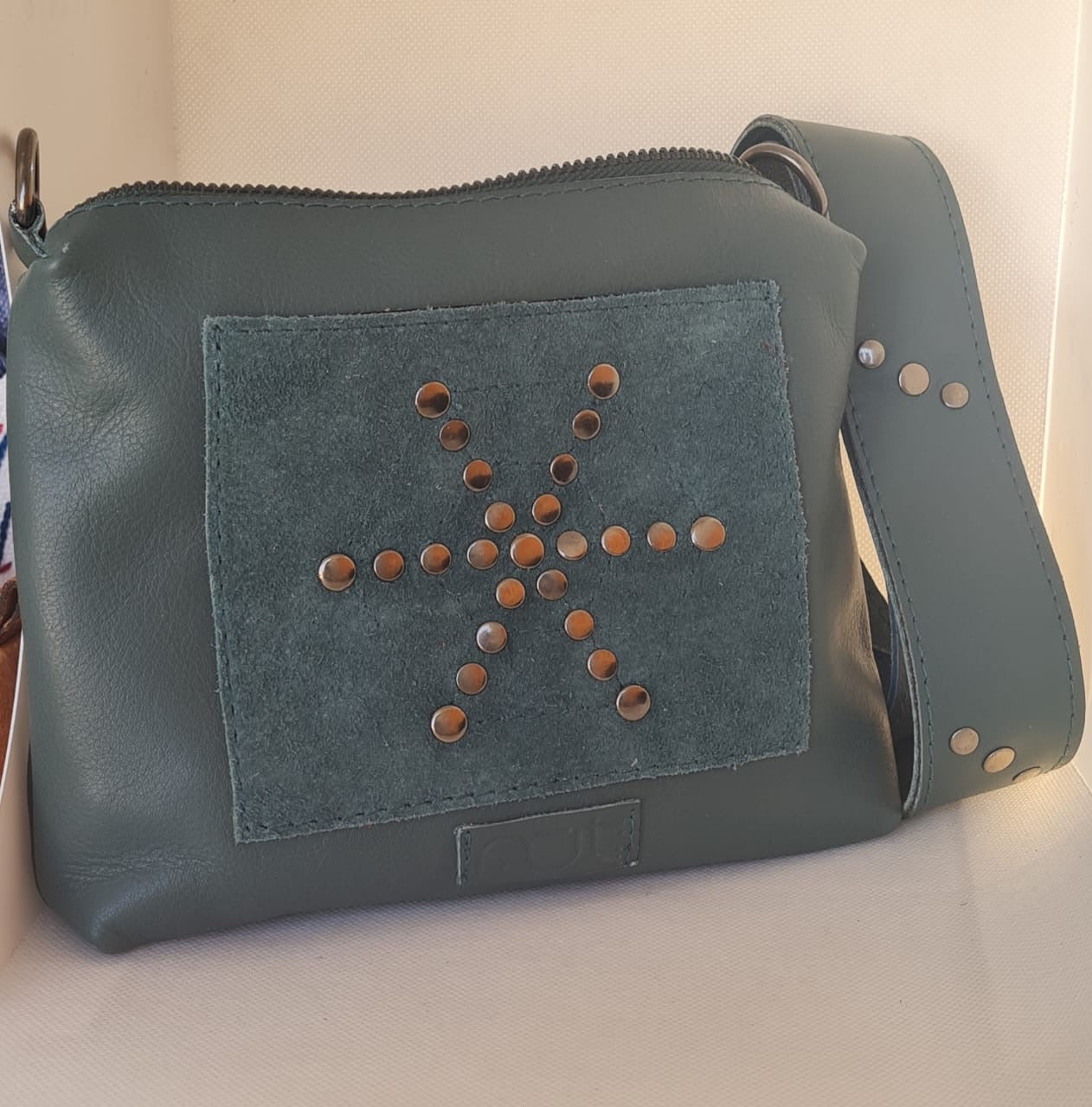 Petroleum Genuine Leather Clutch