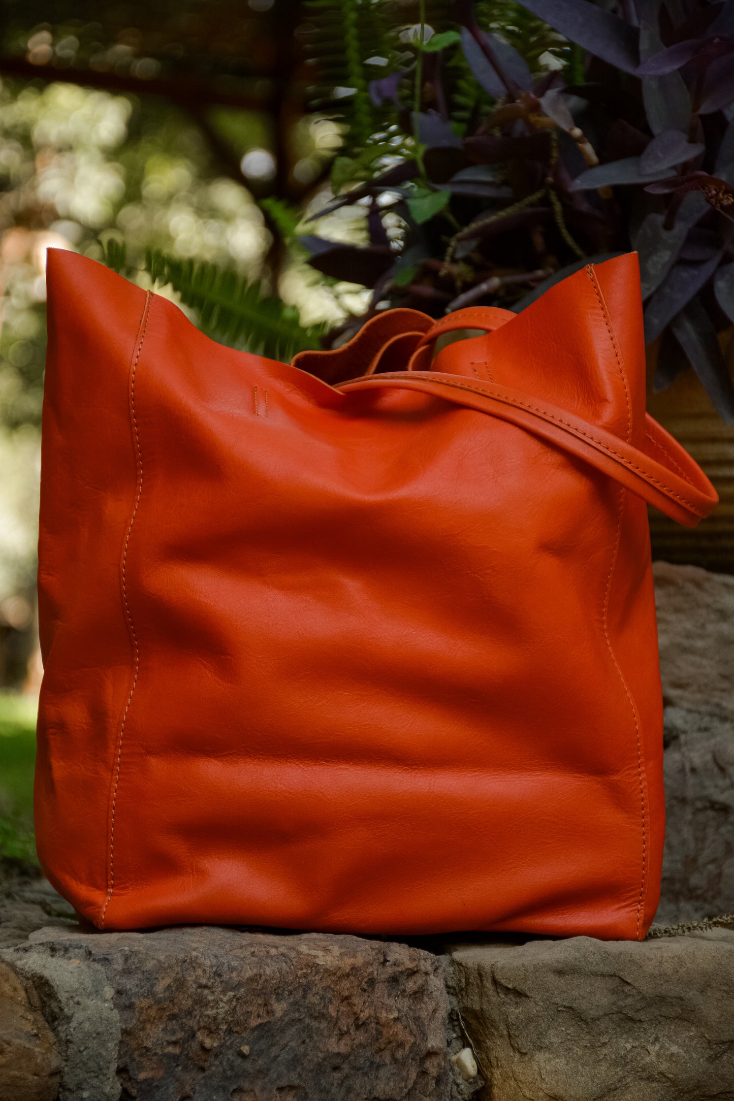 Genuine Leather Bag Orange