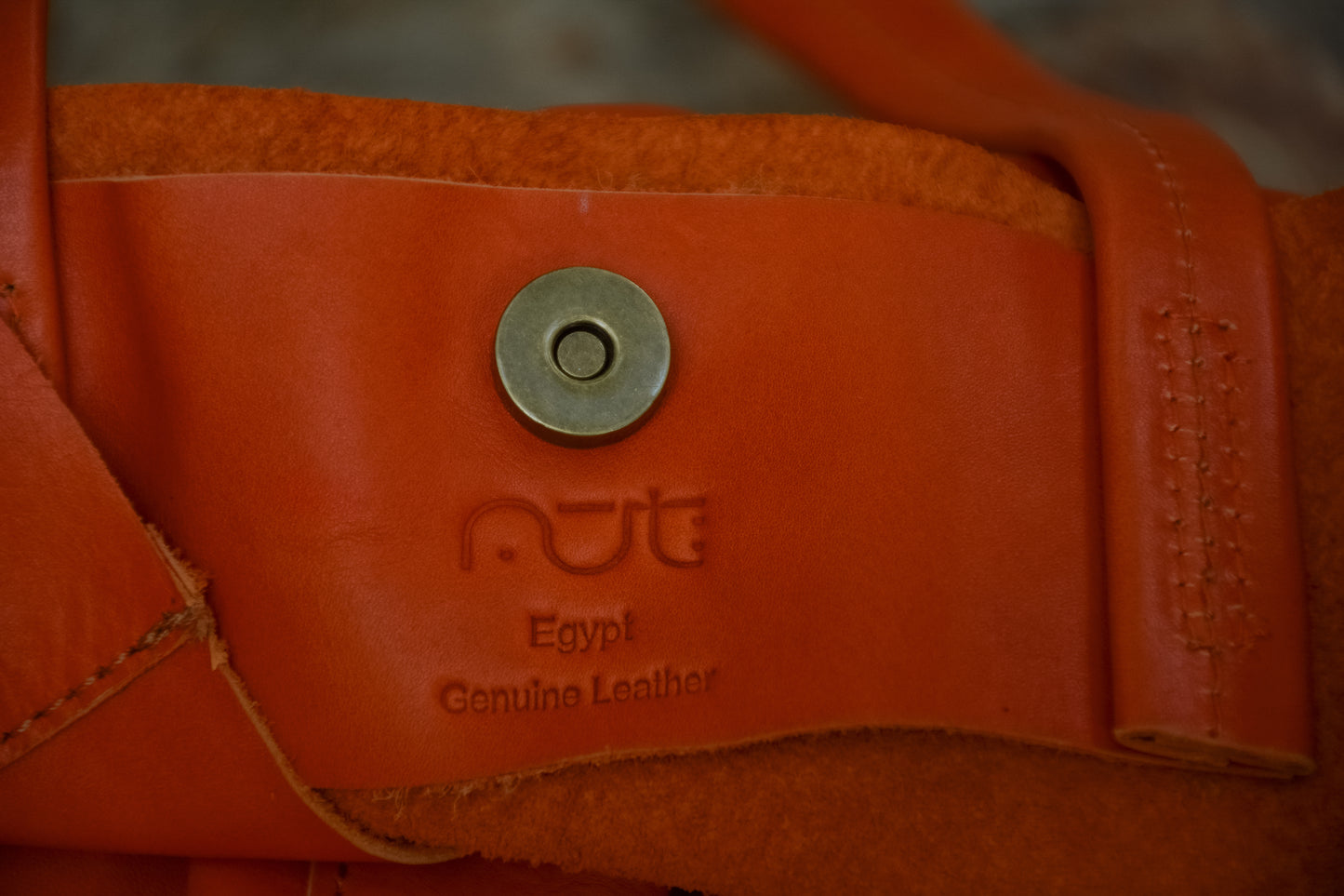 Genuine Leather Bag Orange