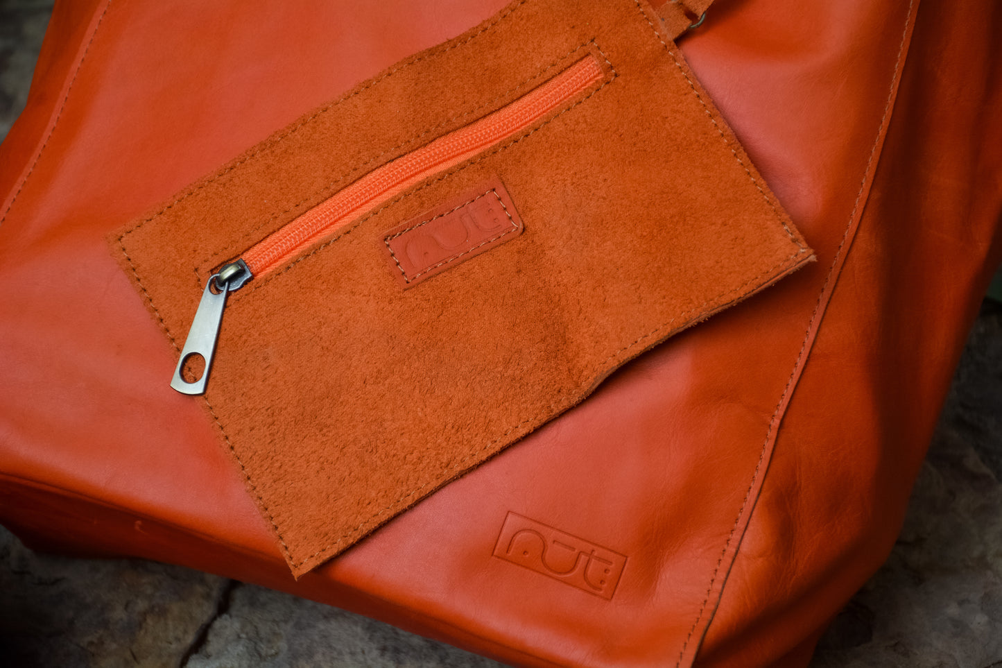 Genuine Leather Bag Orange