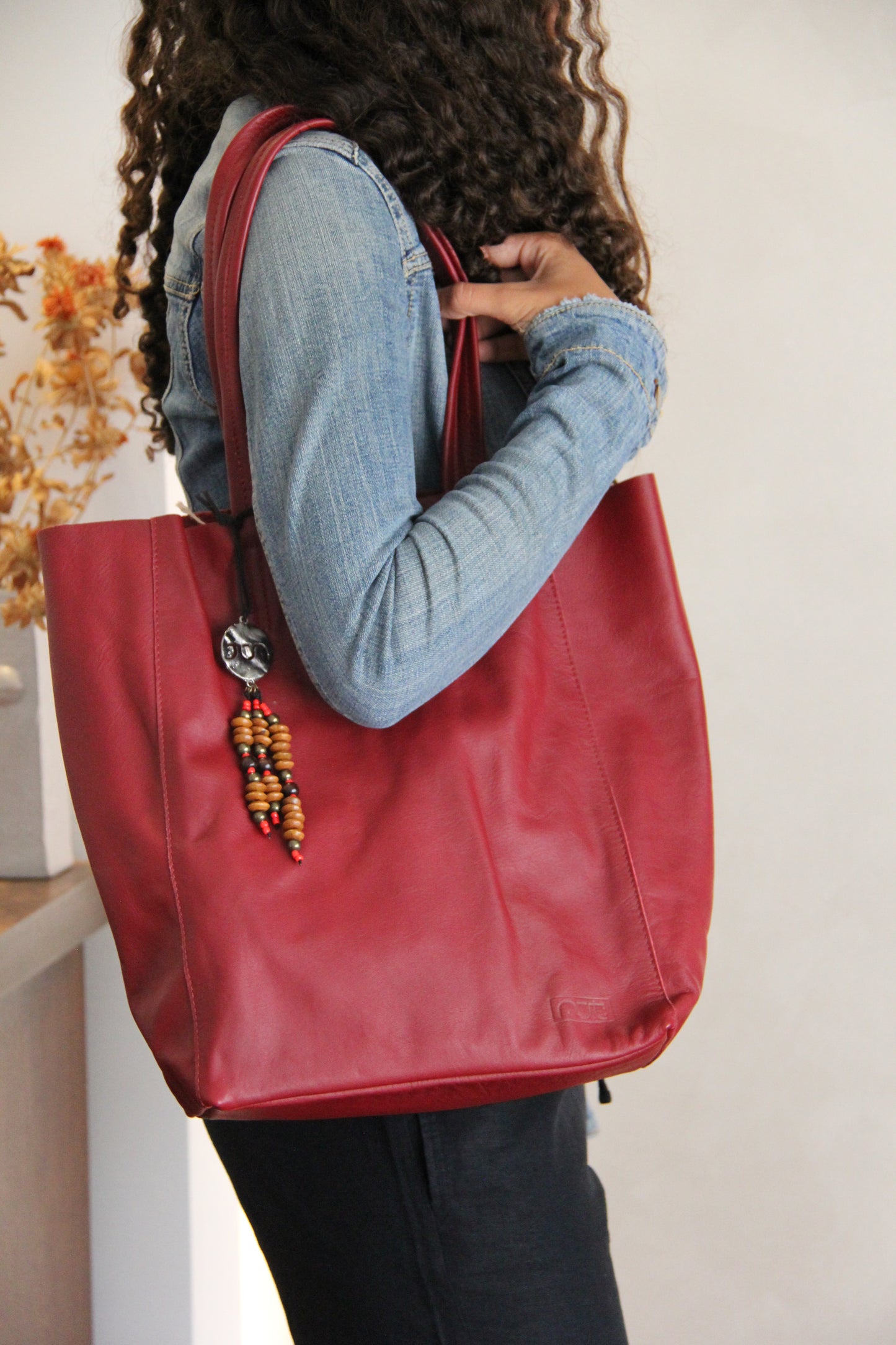 Genuine Leather Bag Red