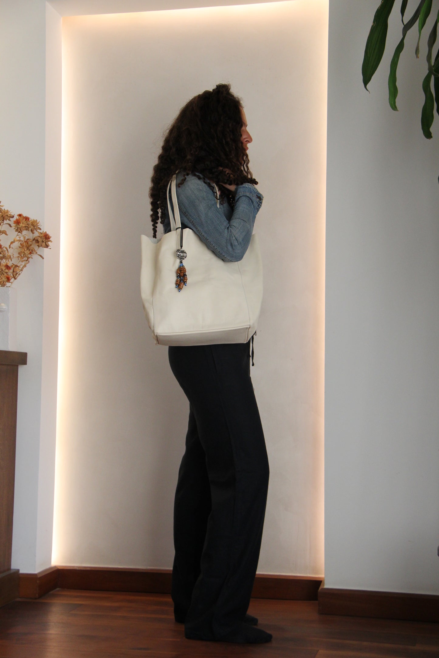 Genuine Leather Bag White
