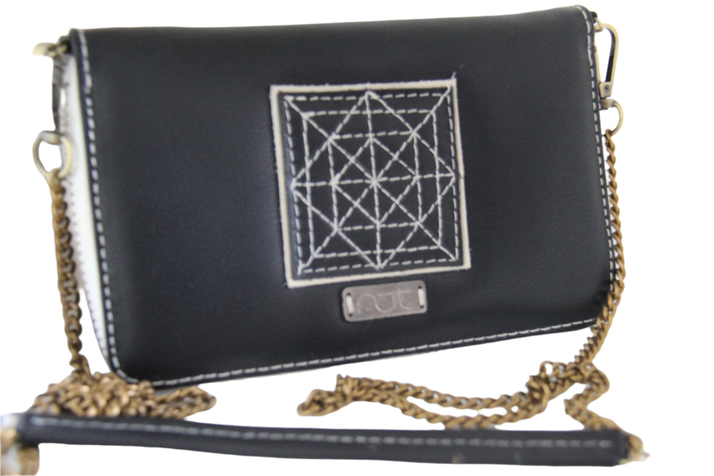Black Convertible Leather Purse