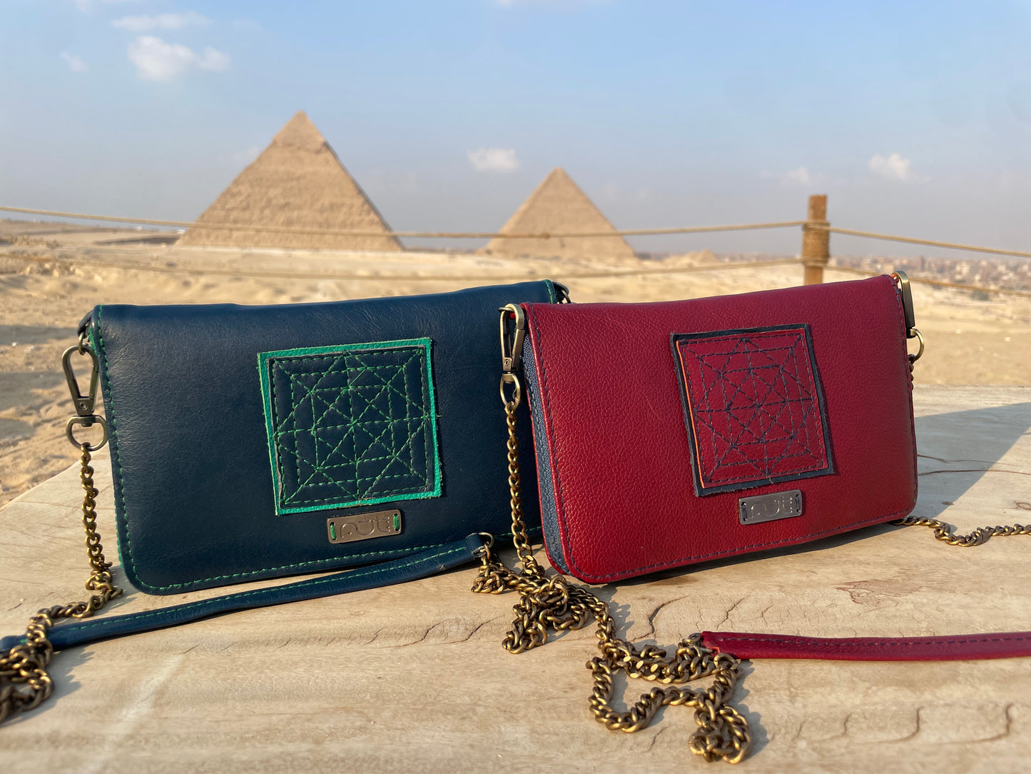 Blue Convertible Leather Purse