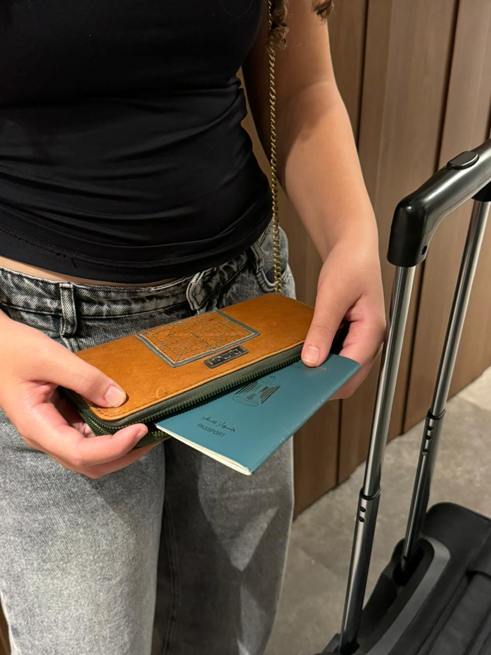 Camel Convertible Leather Purse