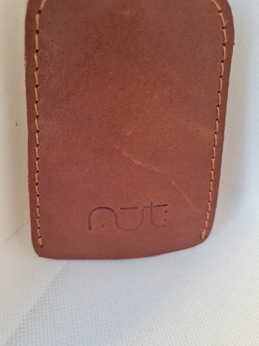 Genuine Leather Keychain - Camel