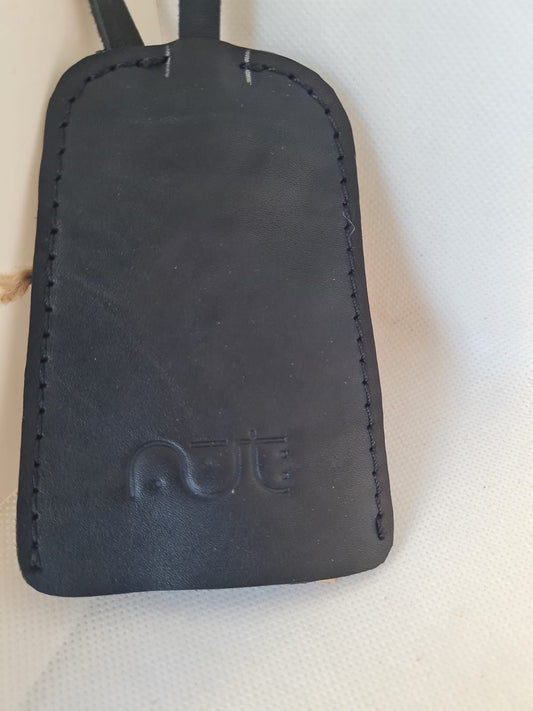 Genuine Leather Keychain- Black