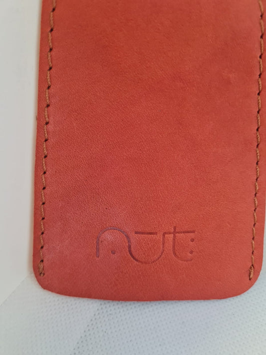 Genuine Leather Keychain- Orange