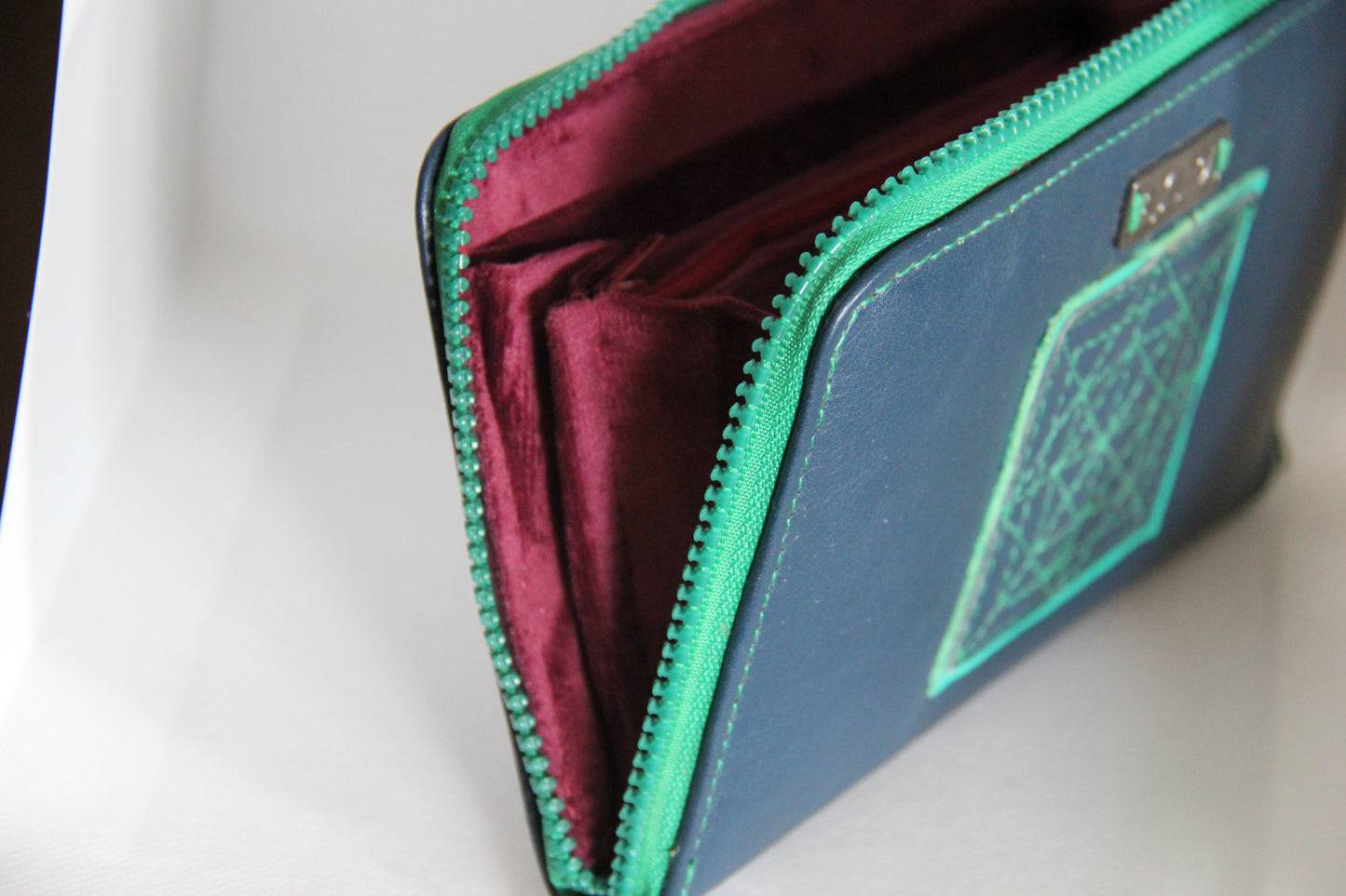 Blue Convertible Leather Purse