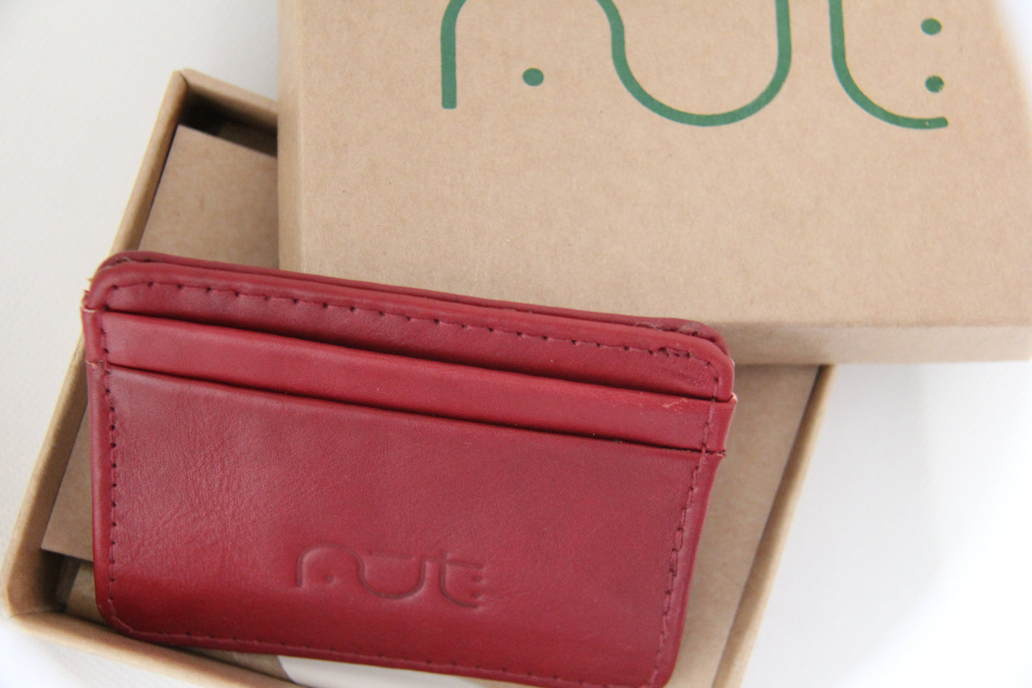 Red Genuine Leather Card Holder