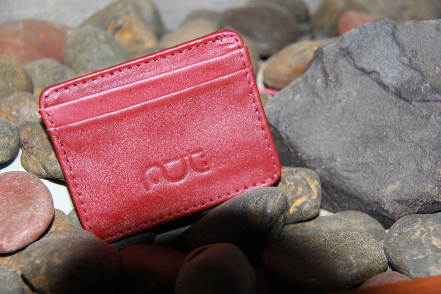Red Genuine Leather Card Holder