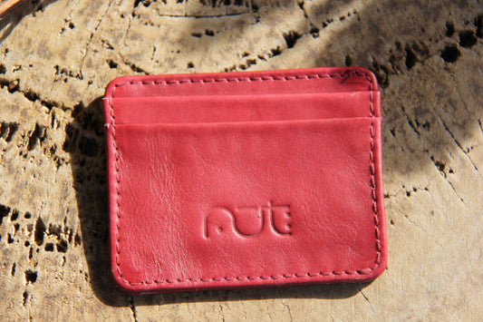 Red Genuine Leather Card Holder