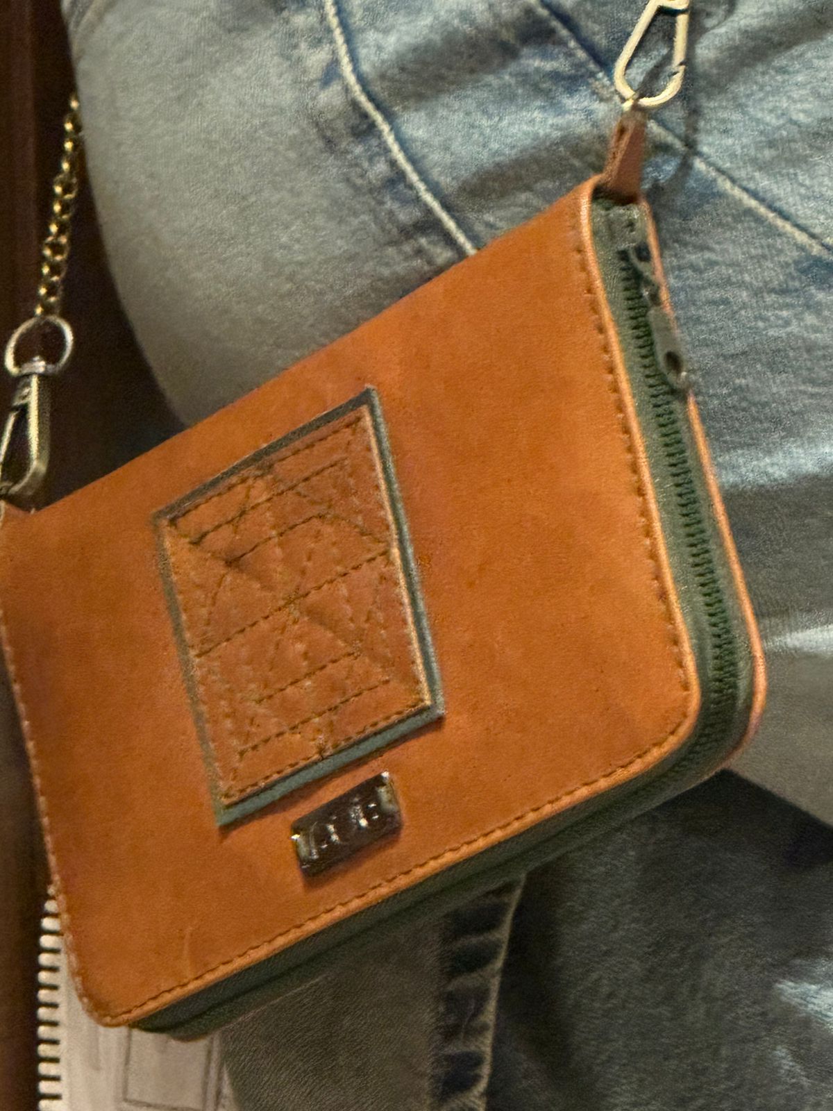 Camel Convertible Leather Purse